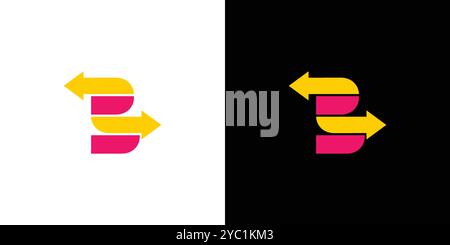 Farbenfrohes und modernes Logo mit Buchstaben B und Initialen Stock Vektor
