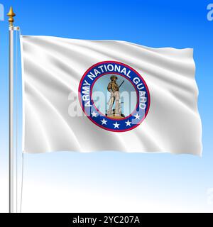 Nationalgarde winkende Flagge, USA, Vereinigte Staaten von Amerika, Vektor-Illustration Stock Vektor