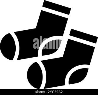 Ein Paar Socken mit Silhouette. Editierbarer Vektor. Stock Vektor