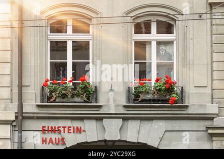 Einsteinhaus, Einstein Haus in Bern, Schweiz. Museum und ehemalige Residenz von Albert Einstein. Hier wurde die Relativitätstheorie entwickelt. Stockfoto