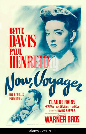 Theaterveröffentlichungsplakat des US-amerikanischen Films Now, Voyager feat Betty Davis and Paul Henreid aus dem Jahr 1942 – Eine Hal B. Wallis-Produktion Stockfoto