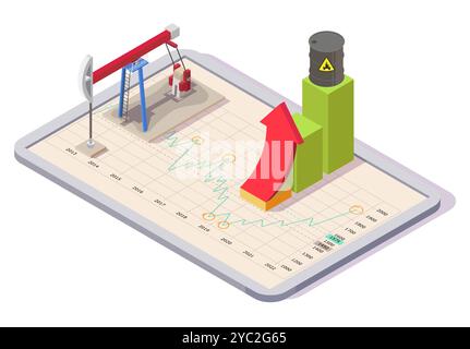 Ölpreisanstieg, Vektorillustration der Weltfinanzkrise Stock Vektor