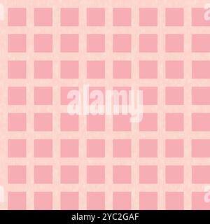 Nahtloses Retro-Präppy-Gingham-Muster. Trendiges pinkfarbenes Muster. Stockfoto