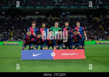 Barcelona, Spanien. Oktober 2024. Der FC Barcelona tritt bei einem La Liga EA Sports Spiel zwischen dem FC Barcelona und Sevilla FC bei der Estadi Olimpic Lluís Company auf. Endstand: FC Barcelona 5:1 Sevilla FC Credit: SOPA Images Limited/Alamy Live News Stockfoto