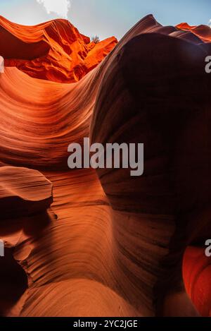 Glatte Sandsteinkurven im Antelope Canyon Stockfoto