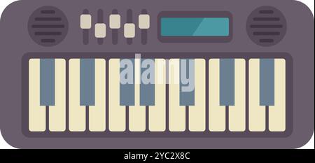 Elektronischer Keyboard-Synthesizer für Musiksound, modernes Musikinstrument für Melodien Stock Vektor
