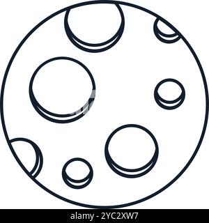 Vektorillustration eines natürlichen Satelliten in linearer Form. Wissenschaft, Entdeckung und Weltraumsymbol. Astronomie und Kosmos-Element. Die Ikone ist perfekt für Stock Vektor