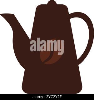 Vektor-Illustration eines Perkolator-Topfes für die Kaffeezubereitung in solider Zeichentrickstil. Veranstaltung zum Thema Kaffee, ein Café-Menü, ein Coffee-Shop-Werbetreibende Stock Vektor