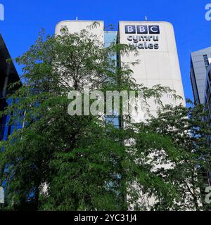 BBC Cymru Wales Building, Central Square, Cardiff, South Wales, UK. Vom Oktober 2024. Herbst Stockfoto