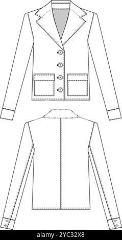 Mit Tasche Kragen geknöpft Langarm lose Jacke Trenchcoat Mantel Mantel Mann Männer Männer Frauen Stock Vektor