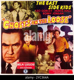 Ghosts on the Loose, The East Side Kids (Monogram, 1943) altes Filmplakat. Bela Lugosi mit Ava Gardner - Leo Gorcey, Huntz Hall, Bobby Jordan - produziert von Sam Katzman Stockfoto