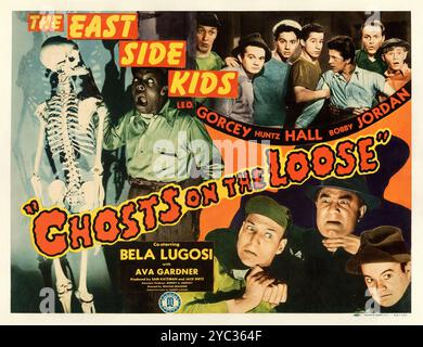 Ghosts on the Loose, The East Side Kids (Monogram, 1943) altes Filmplakat. Bela Lugosi mit Ava Gardner - Leo Gorcey, Huntz Hall, Bobby Jordan - produziert von Sam Katzman Stockfoto