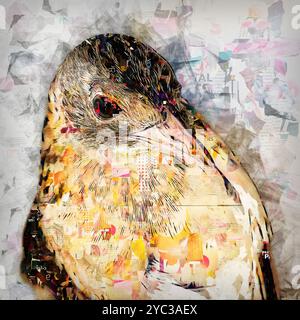 Digitales Bild eines Nahporträts eines Maiskrakens صفرد die Maiskrake (Crex crex) brütet in Europa und Asien bis in den Osten Westchina, Stockfoto