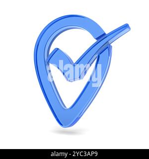 Glasmarker auf weißem Hintergrund. Isolierte 3D-Darstellung Stockfoto