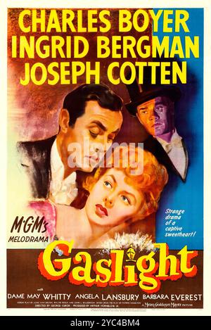 Gaslight - ein Kunststück des Vintage-Films. Ingrid Bergman, Charles Boyer, Joseph Cotten, MGM 1944, Drama Stockfoto