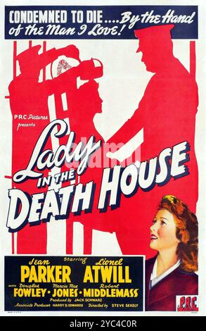 Vintage-Filmplakat für den Film Lady in the Death House aus dem Jahr 1944 - Jean Parker, Lionel Atwill Stockfoto