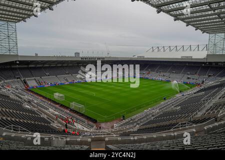 Newcastle, Großbritannien. Oktober 2024. Allgemeiner Blick auf das Stadion während des Spiels Newcastle United FC gegen Brighton & Hove Albion FC English Premier League in St. James' Park, Newcastle, England, Großbritannien am 19. Oktober 2024 Credit: Every Second Media/Alamy Live News Stockfoto