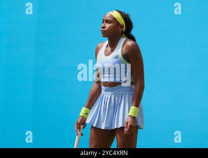 Tennisspieler Coco Gauff bei den US Open 2024 Championships, Billie Jean King Tennis Center, Queens, New York, USA. Stockfoto