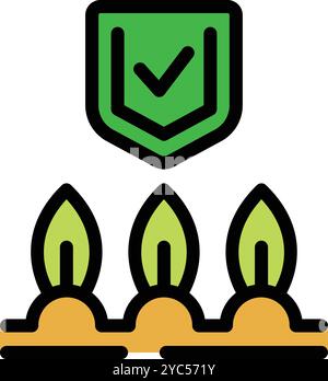 Das Symbol für den Schutz der Anbaukulturen steht für umweltfreundliche Landwirtschaftspraktiken Stock Vektor