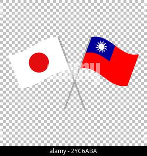 Japanische und taiwanesische Flaggen. Vektorabbildung Stock Vektor