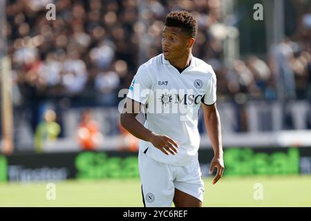 Empoli, Toscana, Italien. Oktober 2024. Napoli's David NERES sieht während des Fußballspiels der Serie A Empoli FC - SSC Napoli Stadio Carlo Castellani am 20. Oktober 2024 in Empoli, Italien (Foto: © Ciro de Luca/ZUMA Press Wire) NUR ZUR REDAKTIONELLEN VERWENDUNG AUS! Nicht für kommerzielle ZWECKE! Stockfoto