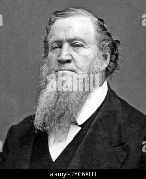 BRIGHAM YOUNG (1801–1877) amerikanischer religiöser Führer der Kirche der Heiligen der Letzten Tage, 1850 Stockfoto