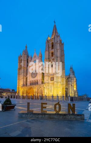 Kathedrale Santa María de León, León, Kastilien und León, Spanien Stockfoto