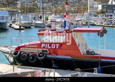 Cabo San Lucas, Mexiko - 14. Januar 20204: Ein Pilot-Cutter-Boot im Hafrbug von Cabo San Liucas Stockfoto