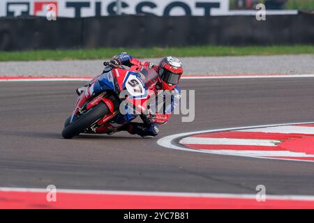 (97) Xavi Vierge aus Spanien vom Team HRC fährt Honda CBR1000 RR während der FIM Motul Superbike World Championship - Rennen 1 von Acerbis Italia Stockfoto