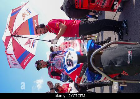 (97) Xavi Vierge aus Spanien vom Team HRC fährt Honda CBR1000 RR während der FIM Motul Superbike World Championship - Rennen 1 der Acerbis Italian Round AT Stockfoto