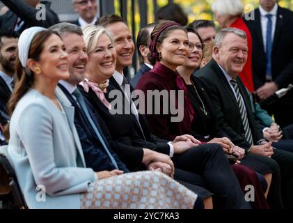 BERLIN, Deutschland. , . Königin Maria und König Frederik von Dänemark, Islandpräsident Halla Tómasdóttir und Björn Skúlason, Kronprinzessin Victoria von Schweden, schwedische Außenministerin Maria Malmer Stenergard und dänischer Außenminister Lars Løkke Rasmussen nehmen am 21. Oktober 2024 in Berlin Teil. Foto: Christine Olsson/TT/Code 10430 Credit: TT News Agency/Alamy Live News Stockfoto