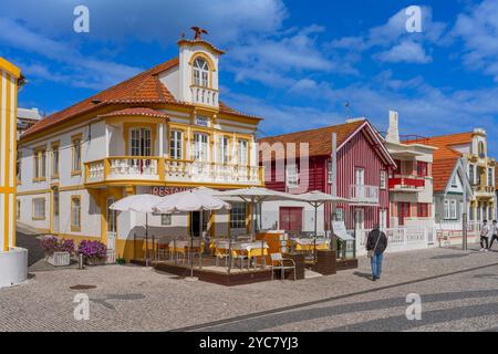 Costa Nova do Prado, Costa Nova, Ria de Aveiro, Aveiro District, Portugal Stockfoto