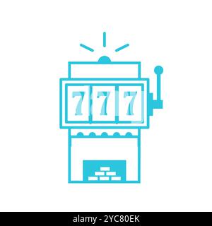 Jackpot-Spielautomat-Symbol, isoliert auf weißem Hintergrund. Aus blauer Symbolgruppe. Stock Vektor