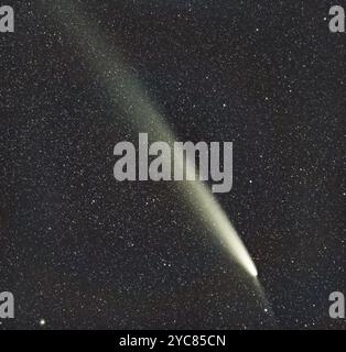 Komet des Jahrhunderts C/2023 A3 (Tsuchinshan ATLAS) mit hellem Schwanz und Antitail, 20. Oktober 2024, Toskana, Italien Stockfoto