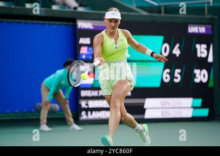 Osaka, Japan. Oktober 2024. Suzan Lamens (NED) Tennis : Einzelspiel im Morita Tennis Center Utsubo während der Kinoshita Group Japan Open Tennis Championships 2024 in Osaka, Japan . Quelle: SportsPressJP/AFLO/Alamy Live News Stockfoto