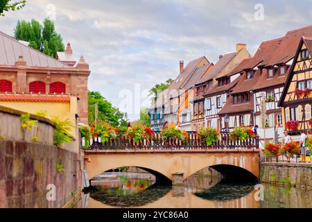 Little Venice, Viertel in der Stadt Colmar, Elsass, Frankreich Stockfoto