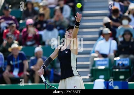 Osaka, Japan. Oktober 2024. Laura Siegemund (GER) Tennis : Doppelfinalspiel im Morita Tennis Center Utsubo während der Kinoshita Group Japan Open Tennis Championships 2024 in Osaka, Japan . Quelle: SportsPressJP/AFLO/Alamy Live News Stockfoto