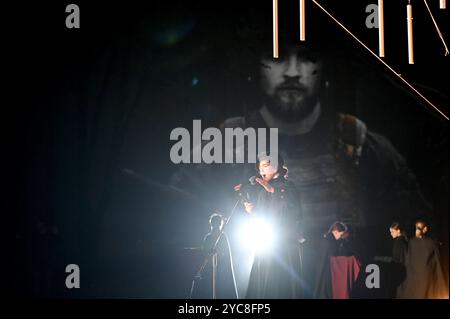 Nicht exklusiv: ZAPORIZHZHIA, UKRAINE - 18. OKTOBER 2024 - die Installation des Baumes der Erinnerung des ukrainischen Bühnenbildners, Schauspielers und Theaterregisseurs Dmyt Stockfoto