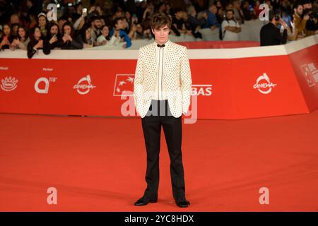 Rom, Italien. Oktober 2024. Lorenzo Zurzolo besucht den roten Teppich von „Unita“ beim Filmfest in Rom 2024 im Auditorium Parco della Musica. Quelle: SOPA Images Limited/Alamy Live News Stockfoto