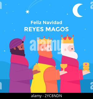 reyes magos Illustration in flachem Design-Konzept Stock Vektor