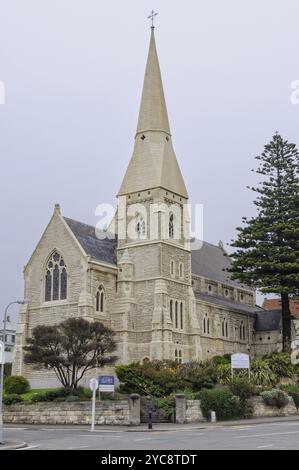 St. Luke's Anglican Church an einem bewölkten Tag, Oamaru, Südinsel, Neuseeland, Ozeanien Stockfoto