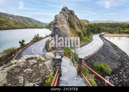 Aussicht, Maconde Aussichtspunkt, am frühen Morgen, Baie du Cap, Südküste, Indischer Ozean, Insel, Mauritius, Afrika Stockfoto