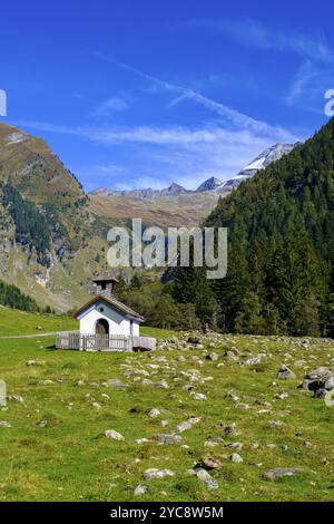 Kapelle, Flittneralm. Flittner Alm, Innervals, Vals, Valser Tal, Natura 2000 Valser Tal, Wipptal, Tirol, Österreich, Europa Stockfoto