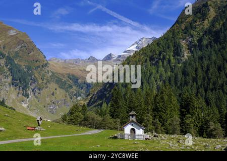 Kapelle, Flittneralm. Flittner Alm, Innervals, Vals, Valser Tal, Natura 2000 Valser Tal, Wipptal, Tirol, Österreich, Europa Stockfoto