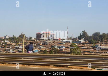 Slums in der Stadt Nairobi in Kenia Stockfoto