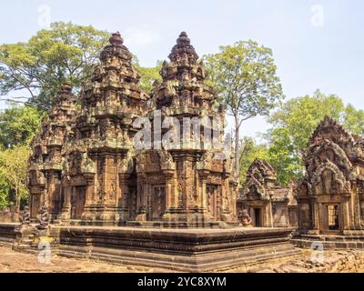 "Zitadelle der Frauen", Angkors Märchenkomplex, Banteay Srei, Kambodscha, Asien Stockfoto