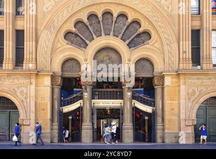 Eintritt zum Queen Victoria Building von George Street, Sydney, NSW, Australien, Ozeanien Stockfoto