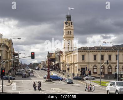 Ehemaliges Postamt an der Ecke Sturt Street und Lydiard Street, Ballarat, Victoria, Australien, Ozeanien Stockfoto