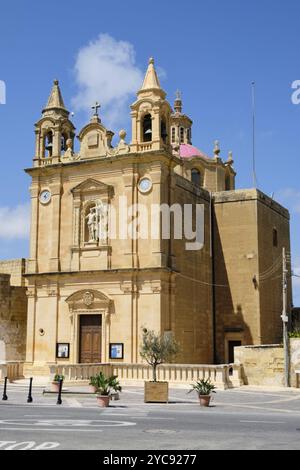 St Paul's Church ist eine römisch-katholische Pfarrkirche aus dem 20. Jahrhundert auf der Insel Gozo, Munxar, Malta, Europa Stockfoto