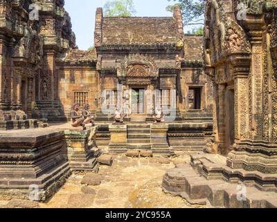 Innere Anlage der "Zitadelle der Frauen", Banteay Srei, Kambodscha, Asien Stockfoto